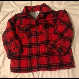 Fleece lined plaid flannel
